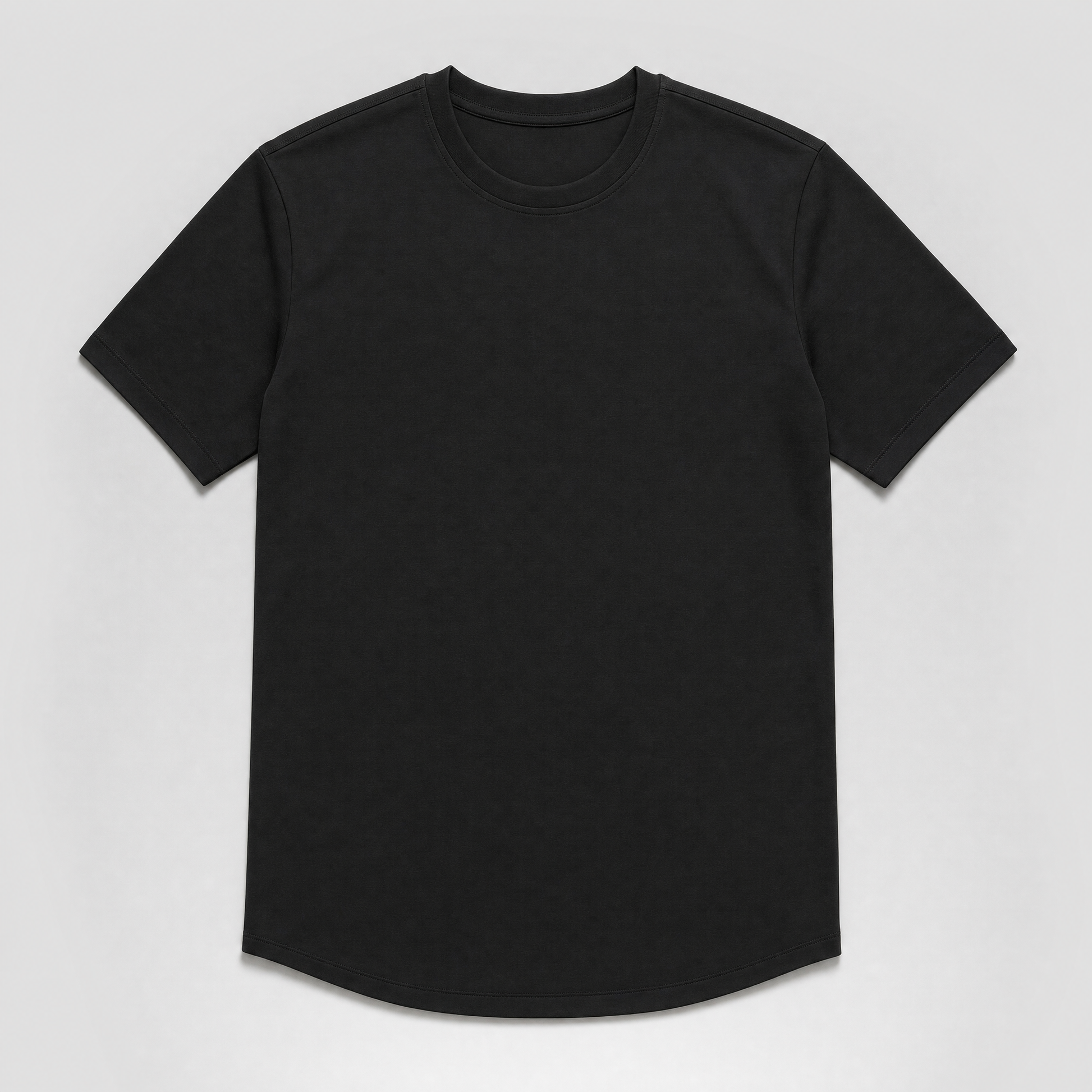The Manifesto — czarna, slim fit, subtle drop-cut hem